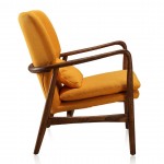 Bradley Accent Chair in Yellow and Walnut