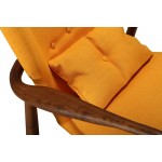 Bradley Accent Chair in Yellow and Walnut