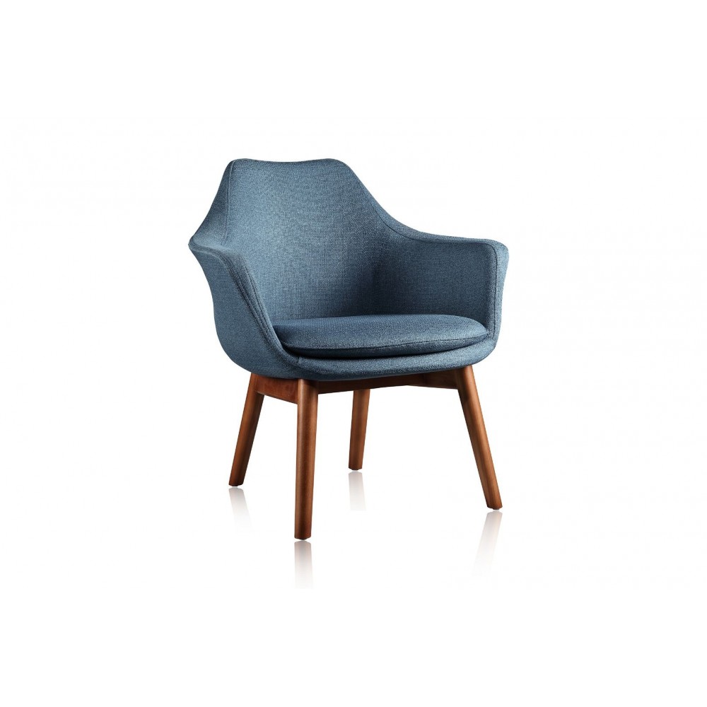 Cronkite Accent Chair in Blue and Walnut Cronkite Accent Chair in Blue and Walnut