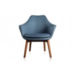 Cronkite Accent Chair in Blue and Walnut