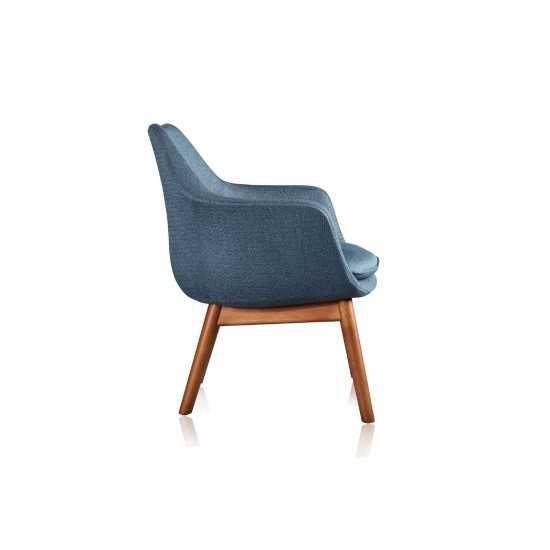 Cronkite Accent Chair in Blue and Walnut