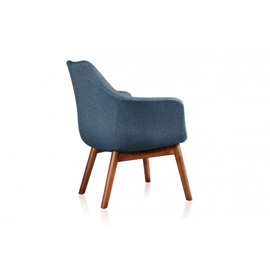 Cronkite Accent Chair in Blue and Walnut