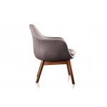 Cronkite Accent Chair in Grey and Walnut