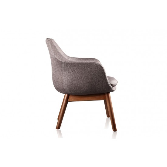 Cronkite Accent Chair in Grey and Walnut