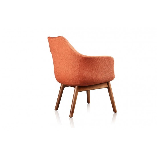 Cronkite Accent Chair in Orange and Walnut