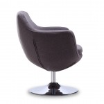 Caisson Swivel Accent Chair in Grey and Polished Chrome