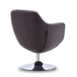 Caisson Swivel Accent Chair in Grey and Polished Chrome