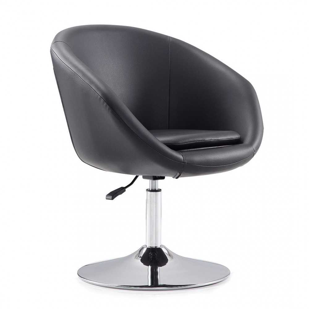 Hopper Swivel Adjustable Height Faux Leather Chair in Black and Polished Chrome Hopper Swivel Adjustable Height Faux Leather Chair in Black and Polished Chrome