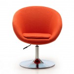 Hopper Swivel Adjustable Height Chair in Orange and Polished Chrome