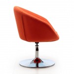 Hopper Swivel Adjustable Height Chair in Orange and Polished Chrome