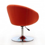 Hopper Swivel Adjustable Height Chair in Orange and Polished Chrome