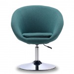 Hopper Swivel Adjustable Height Chair in Sky Blue and Polished Chrome