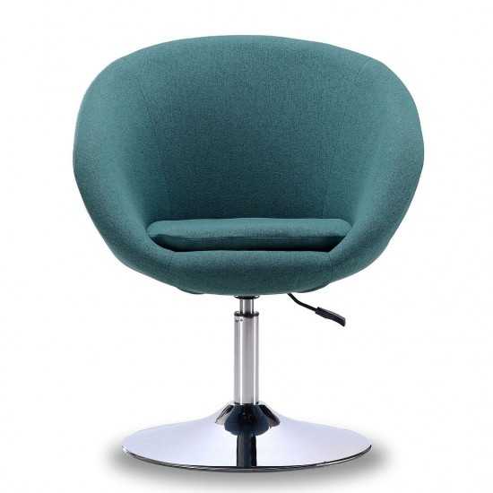 Hopper Swivel Adjustable Height Chair in Sky Blue and Polished Chrome