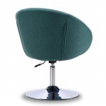 Hopper Swivel Adjustable Height Chair in Sky Blue and Polished Chrome
