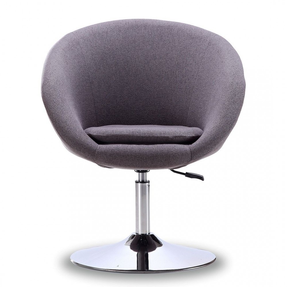 Hopper Swivel Adjustable Height Chair in Grey and Polished Chrome Hopper Swivel Adjustable Height Chair in Grey and Polished Chrome
