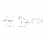 Hopper Swivel Adjustable Height Chair in Grey and Polished Chrome
