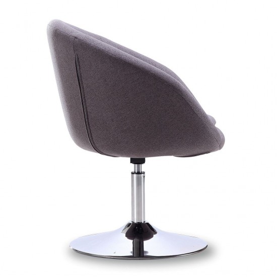 Hopper Swivel Adjustable Height Chair in Grey and Polished Chrome