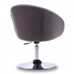 Hopper Swivel Adjustable Height Chair in Grey and Polished Chrome