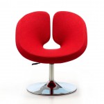 Perch Adjustable Chair in Red and Polished Chrome