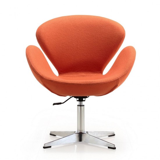 Raspberry Adjustable Swivel Chair in Orange and Polished Chrome