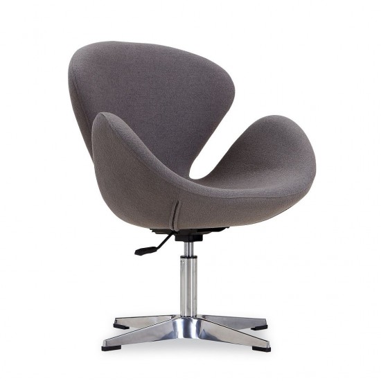 Raspberry Adjustable Swivel Chair in Grey and Polished Chrome