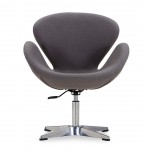 Raspberry Adjustable Swivel Chair in Grey and Polished Chrome