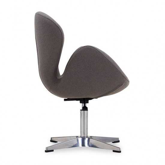 Raspberry Adjustable Swivel Chair in Grey and Polished Chrome