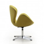 Raspberry Adjustable Swivel Chair in Green and Polished Chrome