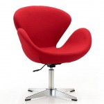 Raspberry Adjustable Swivel Chair in Red and Polished Chrome