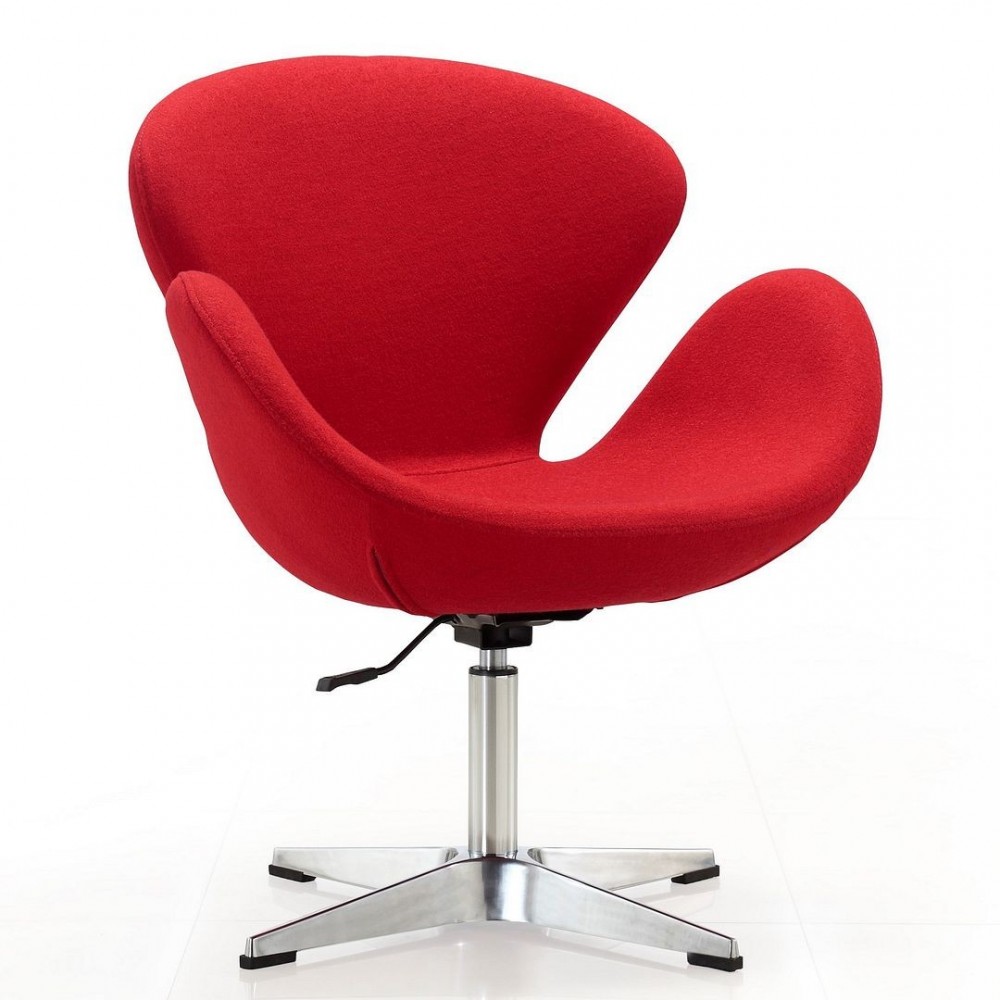 Raspberry Adjustable Swivel Chair in Red and Polished Chrome