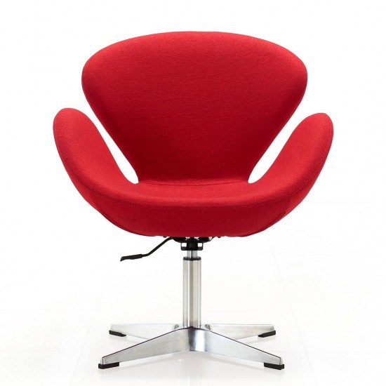 Raspberry Adjustable Swivel Chair in Red and Polished Chrome