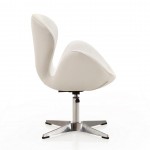 Raspberry Faux Leather Adjustable Swivel Chair in White and Polished Chrome