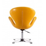 Raspberry Faux Leather Adjustable Swivel Chair in Yellow and Polished Chrome