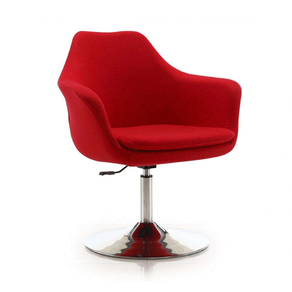 Kinsey Adjustable Height Swivel Accent Chair in Red and Polished Chrome Kinsey Adjustable Height Swivel Accent Chair in Red and Polished Chrome