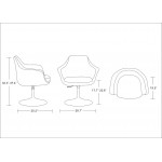 Kinsey Adjustable Height Swivel Accent Chair in Red and Polished Chrome