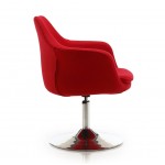 Kinsey Adjustable Height Swivel Accent Chair in Red and Polished Chrome