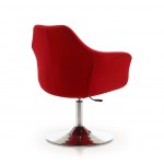 Kinsey Adjustable Height Swivel Accent Chair in Red and Polished Chrome