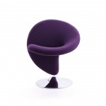 Curl Swivel Accent Chair in Purple and Polished Chrome