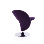 Curl Swivel Accent Chair in Purple and Polished Chrome