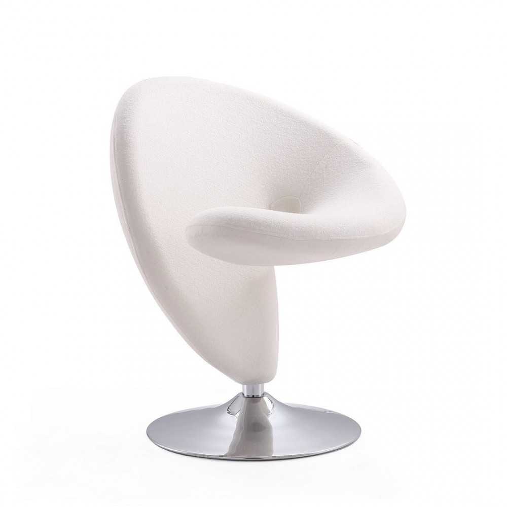 Curl Swivel Accent Chair in Cream and Polished Chrome Curl Swivel Accent Chair in Cream and Polished Chrome