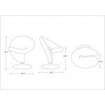 Curl Swivel Accent Chair in Cream and Polished Chrome