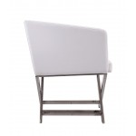 Hollywood Lounge Accent Chair in White and Polished Chrome