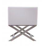 Hollywood Lounge Accent Chair in White and Polished Chrome