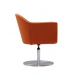 Voyager Swivel Adjustable Accent Chair in Orange and Brushed Metal