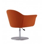 Voyager Swivel Adjustable Accent Chair in Orange and Brushed Metal