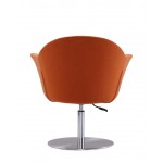 Voyager Swivel Adjustable Accent Chair in Orange and Brushed Metal