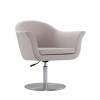 Voyager Swivel Adjustable Accent Chair in Barley and Brushed Metal