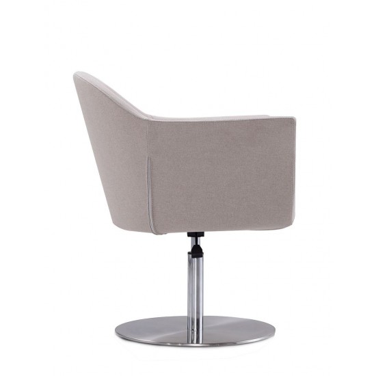 Voyager Swivel Adjustable Accent Chair in Barley and Brushed Metal