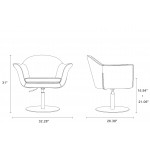 Voyager Swivel Adjustable Accent Chair in Smokey Blue and Brushed Metal