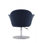 Voyager Swivel Adjustable Accent Chair in Smokey Blue and Brushed Metal